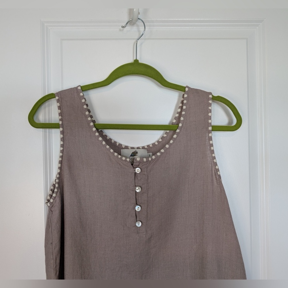 FABULOUS! New York City Women’s Tank Tan Lagenlook Relaxed Fit Size Small - Picture 2 of 6